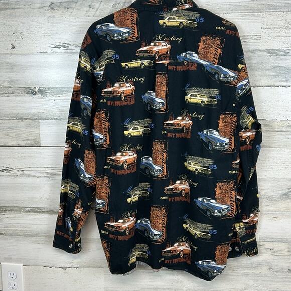 Buckhorn River Button Down Shirt SIZE L Classic Ford Mustangs Print - Picture 4 of 6